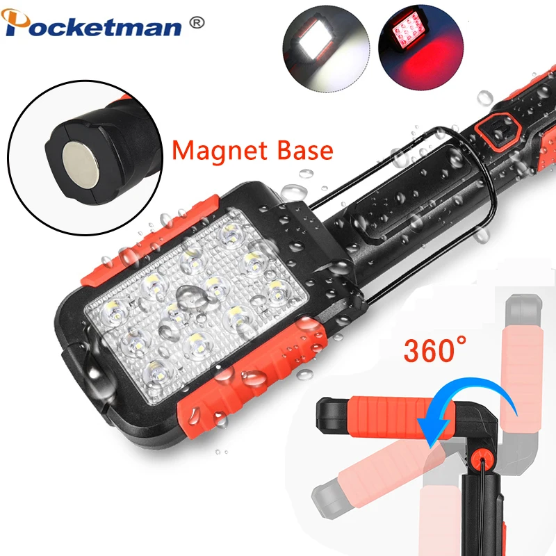 Портативный светодиодный фонарь Магнитный фонарик USB Перезаряжаемый ремонт