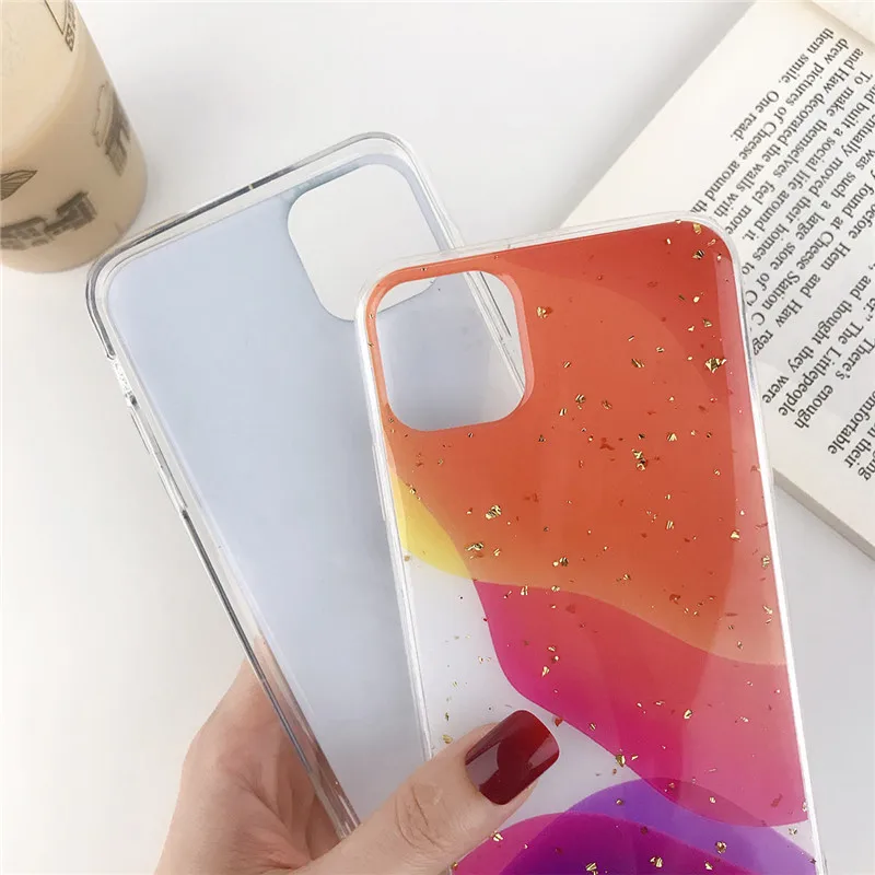 IPWSOO Блестящий блестящий чехол для телефона iPhone 11 Pro Max X XS XR Xs из золотой фольги