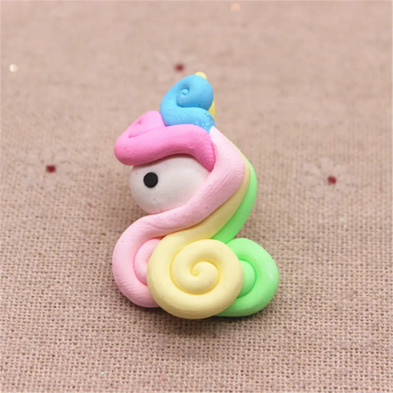 5 шт. Милая разноцветная Полимерная глина ручной работы Единорог миниатюрное