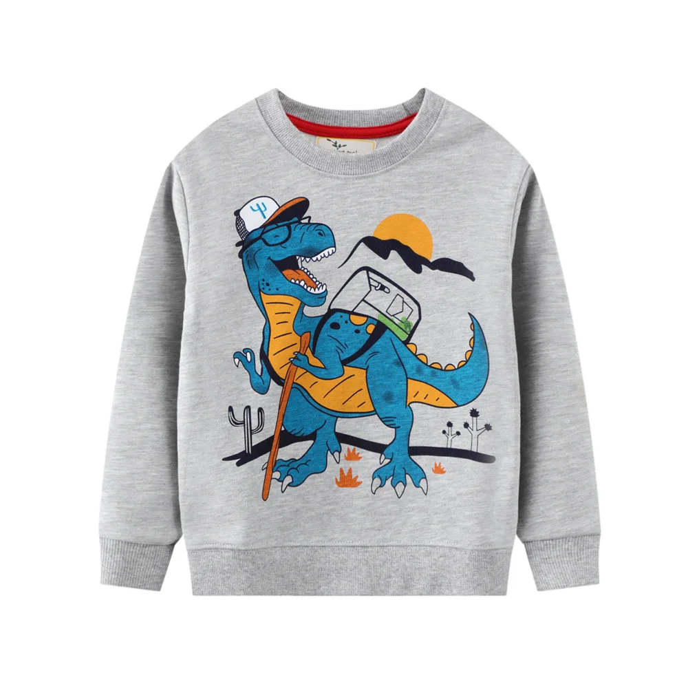 

2021 autumn children baby boys girls hoodies long sleeve cotton dinosaur sweatshirt toddler kids clothes Korean 2 to 7 yrs