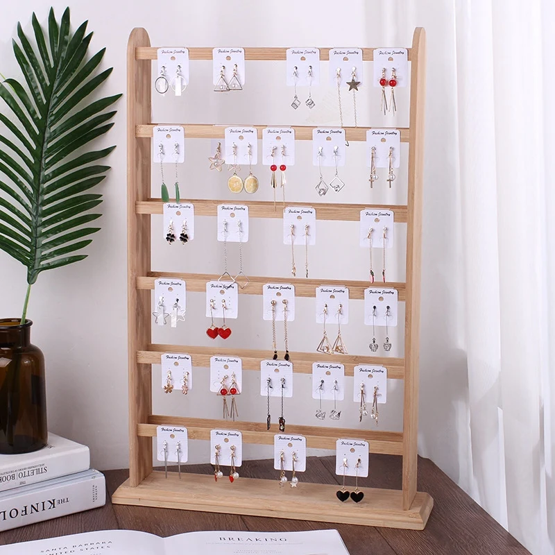 Деревянный органайзер для ювелирных изделий держатель сережек подставка