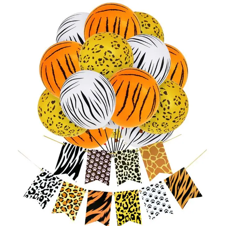 1 Набор мультяшных леопардовых печатных полосатых баннеров паннатов набор