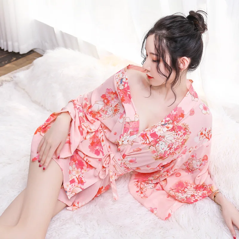 

Женский халат-кимоно из полиэстера, с принтом