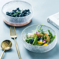 6inch dark gradient color salad plate under glazed crystal glass dinner fruit salad dishes dessert tray flower shape dinnerware