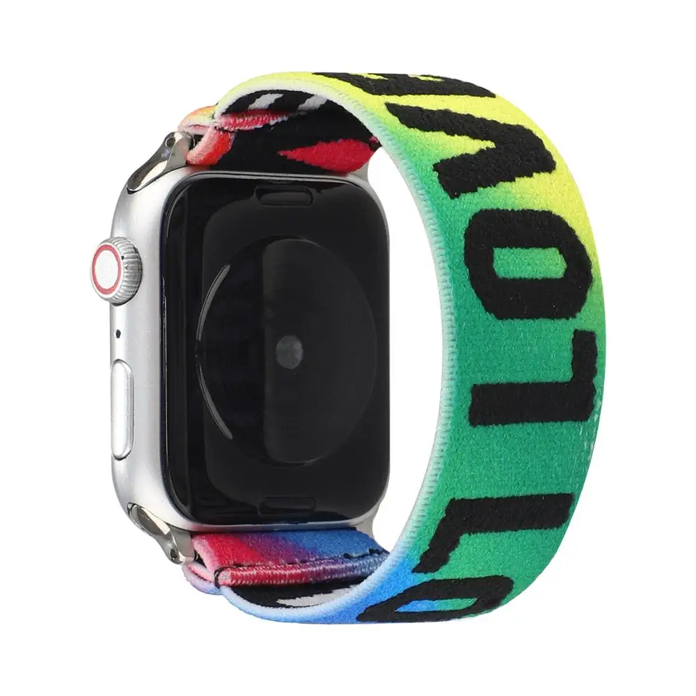 

Love You Wrist Belt Sports Band for Apple Watch Series 6 SE 5 4 3 2 1 Flexible Fabric iwatch Wrist Strap Nylon Wrist Watchband.