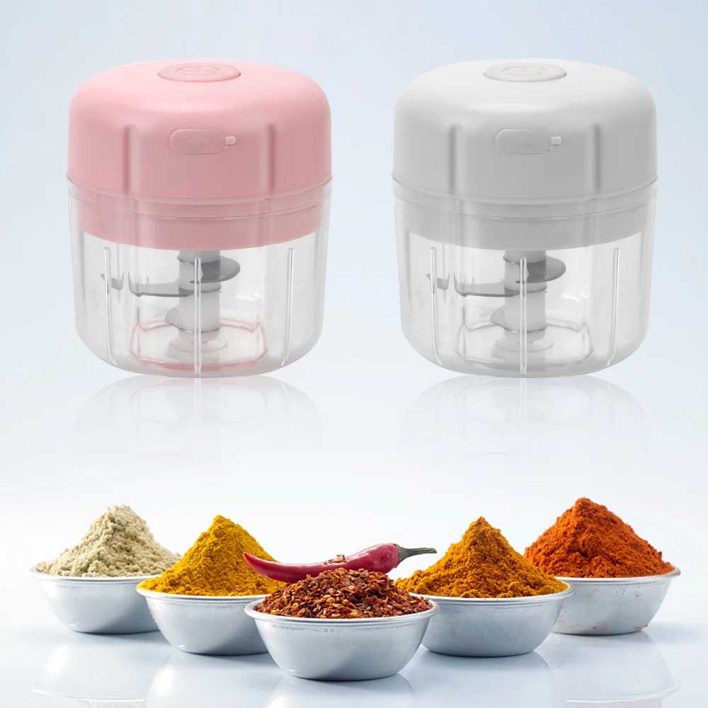 

Mini Crusher Chopper USB Charging For Crushed Garlic Ginger Chili Meat Vegetable Sturdy Durable 250ML Electric Garlic Masher