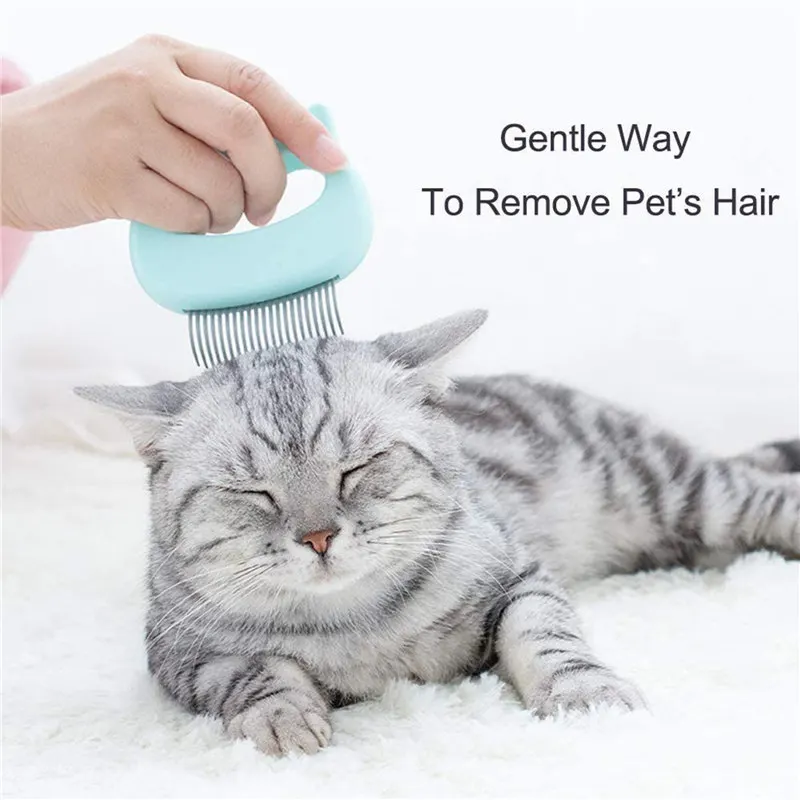 

Portable Cat Dog Massage Shell Comb Grooming Hair Removal Shedding Pet Products Dog Supplies Home Cleaning Combs Loose Handle