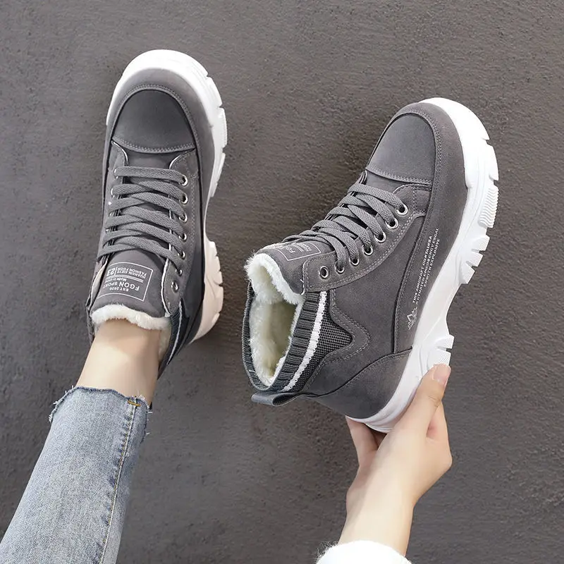

Ladies Casual Shoes Lace-up Fashion Sneakers Platform Snow Boots Winter Women Boots Warm Plush Women's Shoes