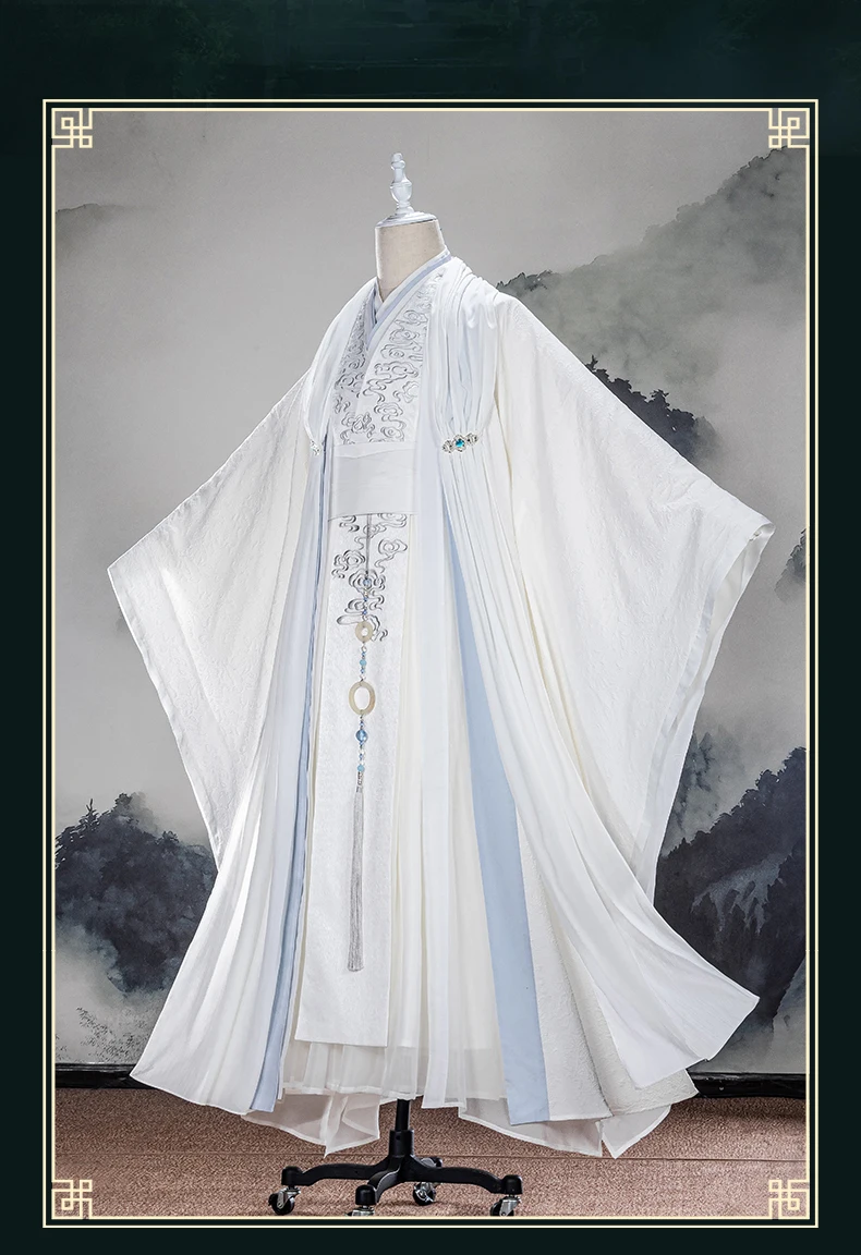 Uwowo The Untamed сериал Lan Wangji Косплей Костюм Mo Dao Zu Shi Lan Zhan костюм с аксессуарами