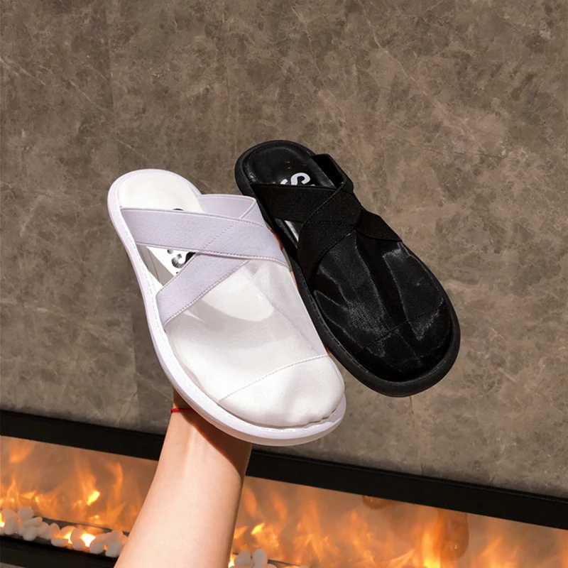 [DEAT] Новинка 2020 года Сезон весна лето Туфли с круглым носком и перекрестными