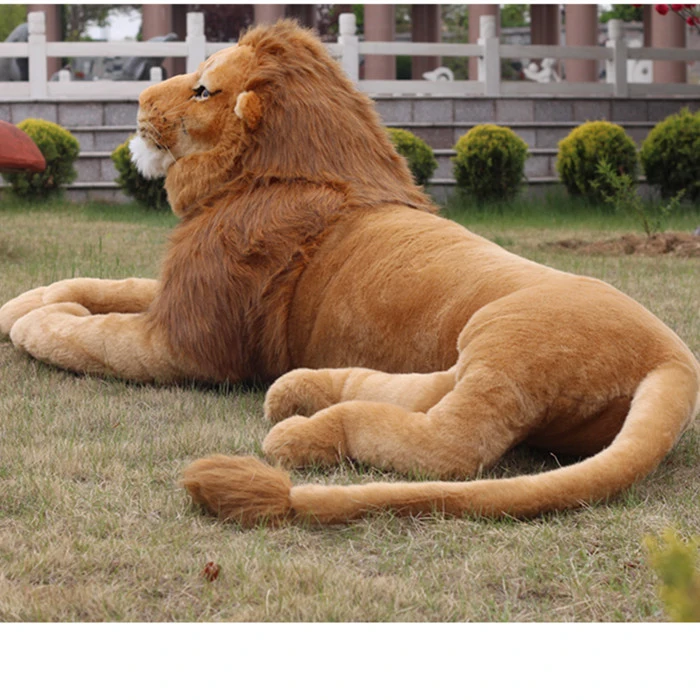 [Funny] Simulation 220cm Large Domineering Animal Amazing Realistic Lion Plush Toy Collection Photography props Home decoration |