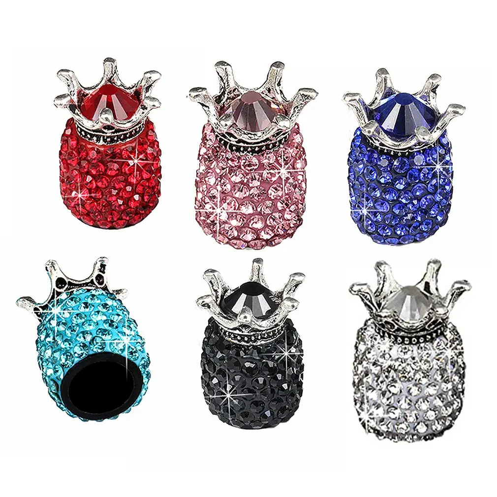 

Creative Crown Diamond-studded Valve Cap Universal Valve Core Cap Full Of Diamonds Automotive Tire Valve Cap