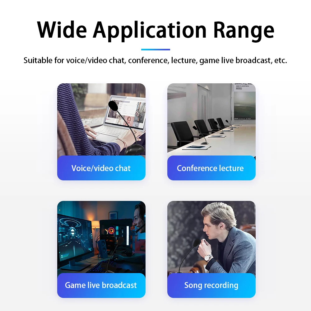 

Computer Microphone Desktop Capacitive Microphone Wired Microphone 3.5mm Interface for Lecture Conference Voice Chat