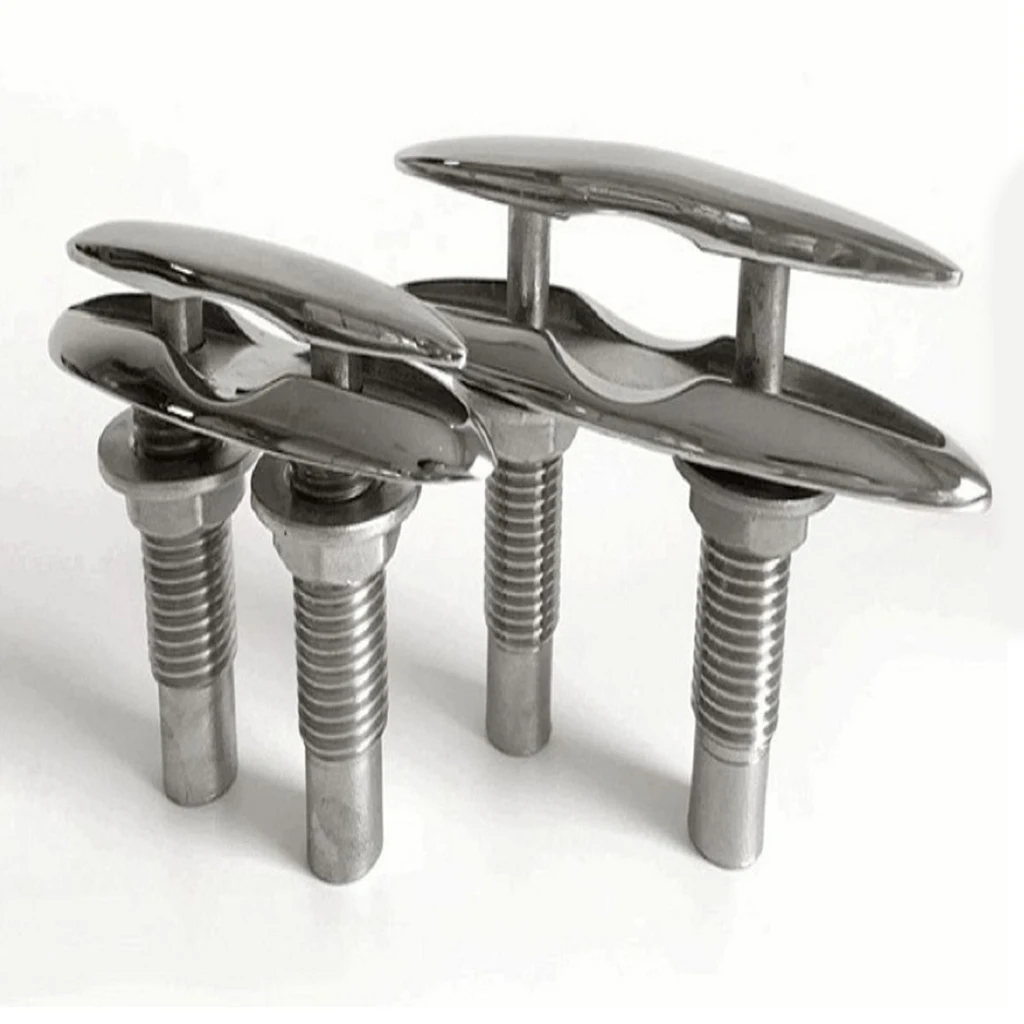 

5inch Flip Up Cleat, 316 Stainless Steel Marine Folding Pull up Cleat, Deck Mount for Ship Yacht Boat