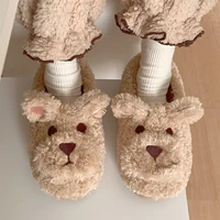new upgrade teddy bear slippers for women girls fashion kawaii fluffy winter warm slippers woman cute animals house slippers