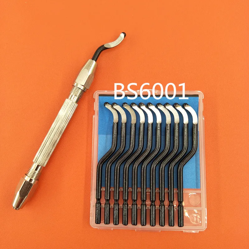 Лезвие с фиксированной ручкой Обрезной нож bs скребок для снятия заусенцев 1012 1018