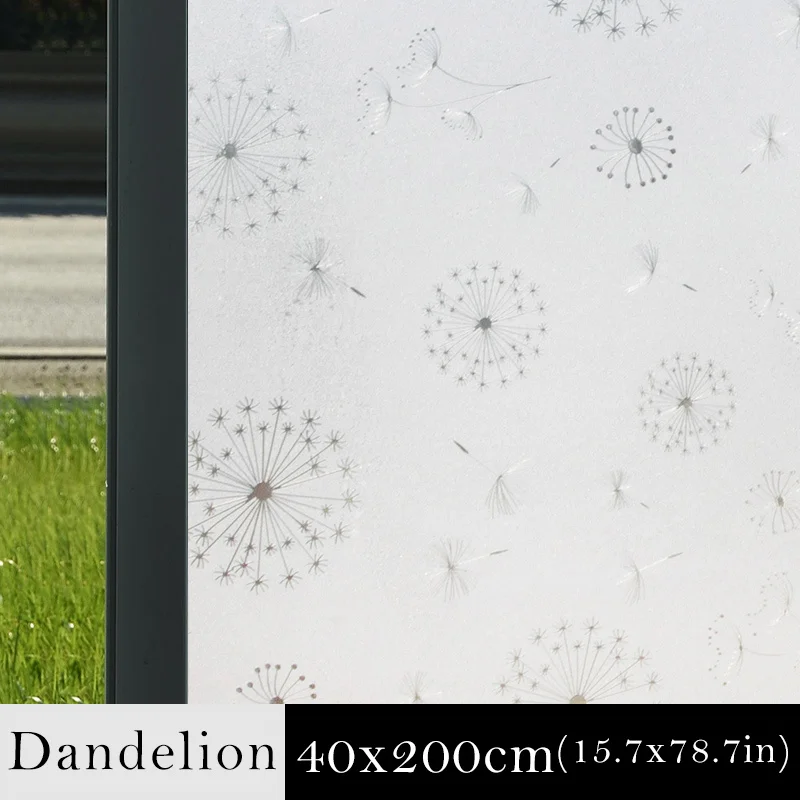 Dandelion 40x200cm DICOR 40/50/60*200 см тиснением Декоративная пленка Водонепроницаемый матовый оконная пленка для окна конфиденциальности статического цепляться Стекло наклейки - Цвет: Dandelion 40x200cm