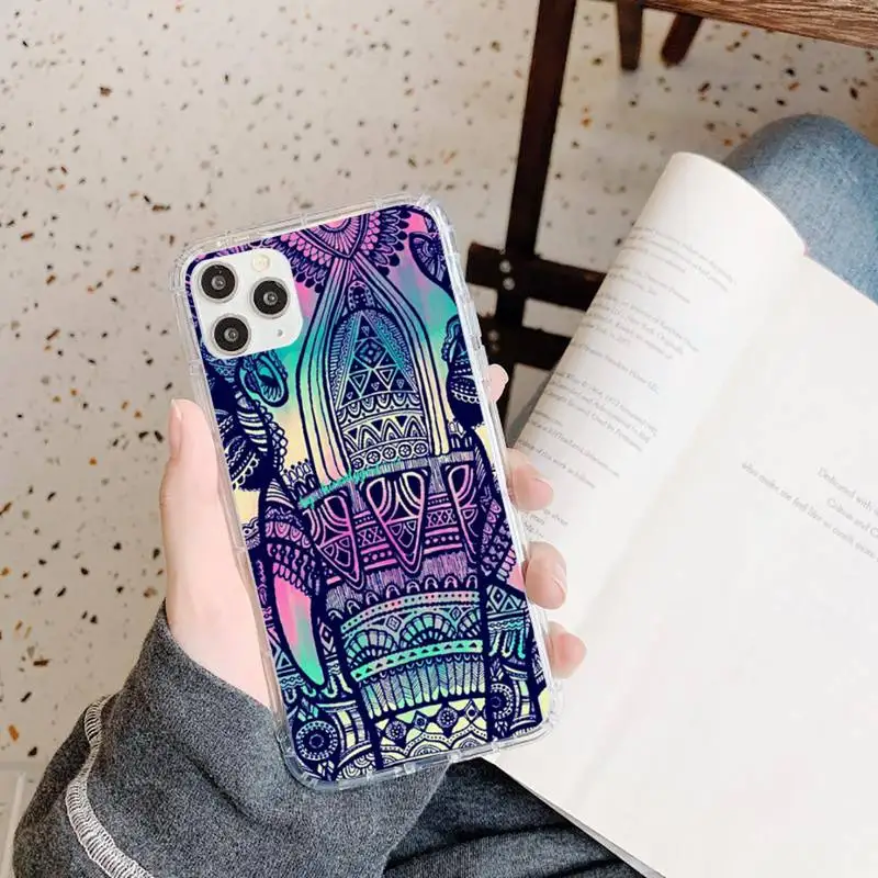 

Mandalas Pattern Phone Case Transparent soft For iphone 5 5s 5c se 6 6s 7 8 11 12 plus mini x xs xr pro max