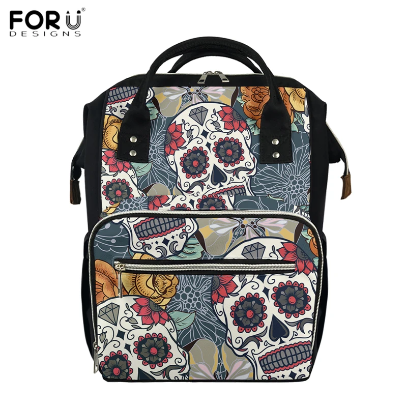 

FORUDESIGNS, сумка для подгузников с изображением сахара, черепа, цветов, бабочки, модная детская сумка для детской коляски