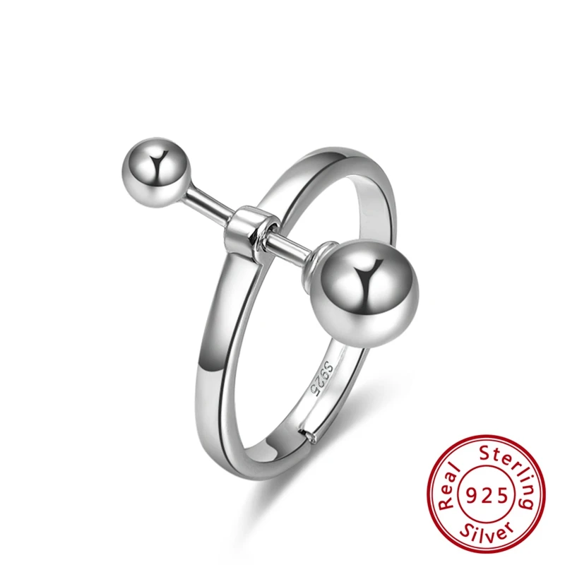 SR120 ORSA JEWELS женские кольца из натуральной 925 пробы, Серебряное двойное сферическое необычное регулируемое женское уникальное кольцо, ювелирное изделие SR120 - Цвет камня: SR120