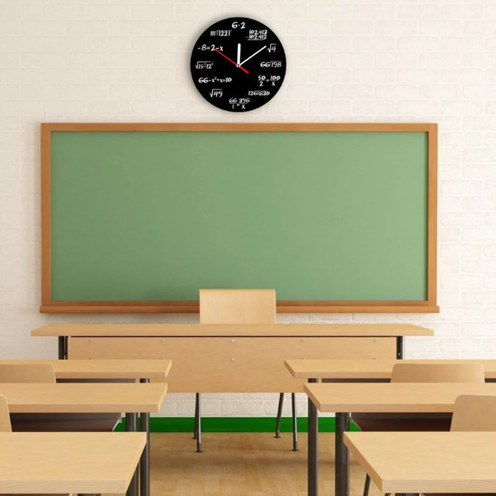 Acrylic Wall Clock Math Equation Modern Each Hour Marked By a Function |