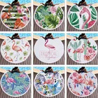 Большое круглое пляжное полотенце с фламинго, 150 см, красочное банное полотенце с принтом зыбучих песков, креативное смешное абстрактное пляжное одеяло, чехол