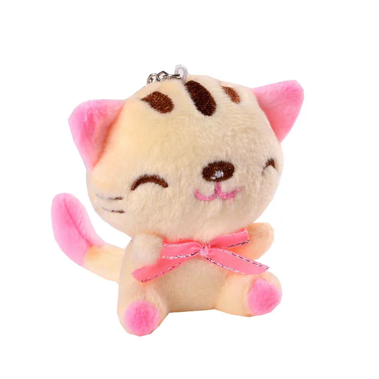 

3 Colors Kawaii 9CM Cute Cat Plush Key chain Doll Plush Stuffed Animal Toy Dolls Small Pendant Kid Gift