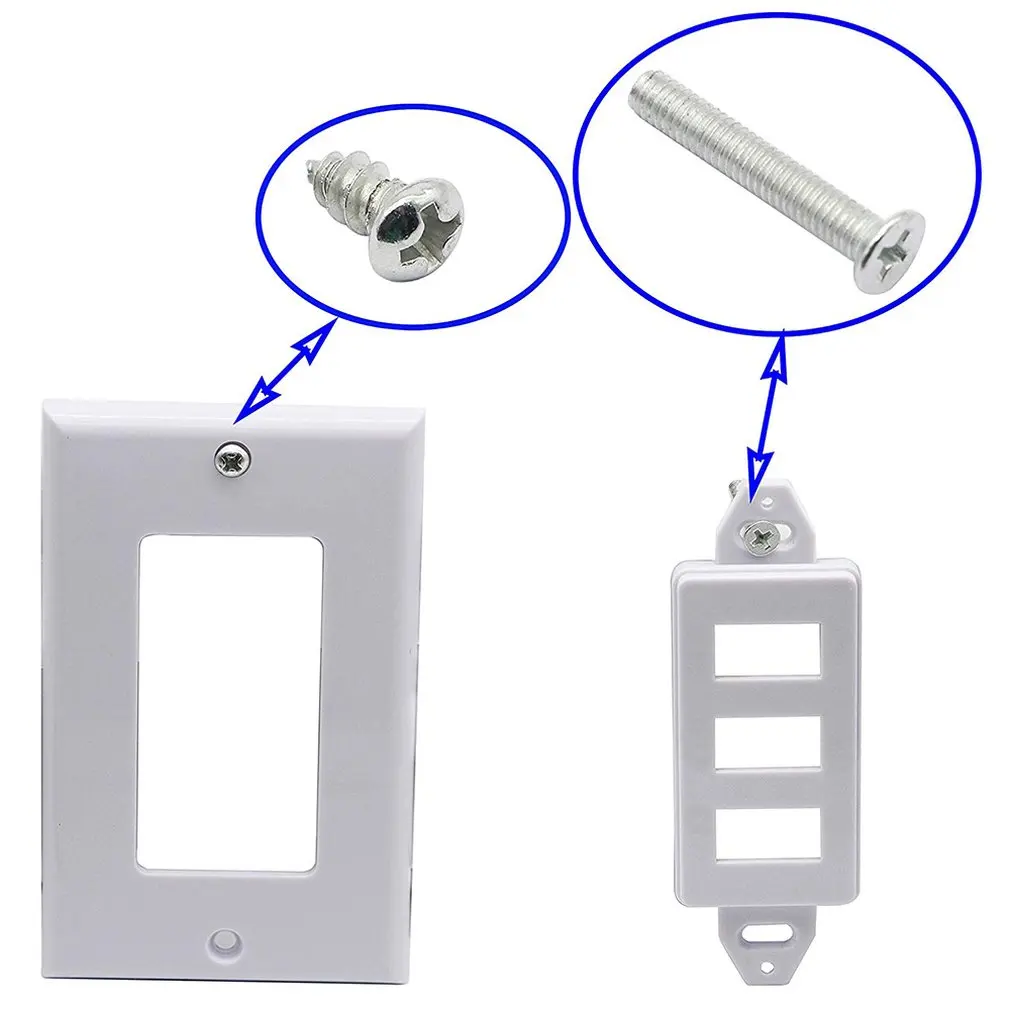 Практичные три порта подключения Белый Usb Vga Rca свинцовая настенная пластина Full Hd