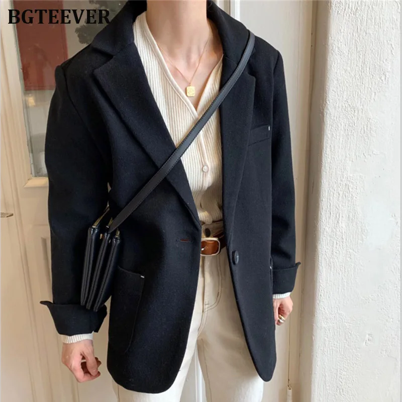 2019 Новый Блейзер куртка для женщин с зубчатым воротником костюм пальто женский