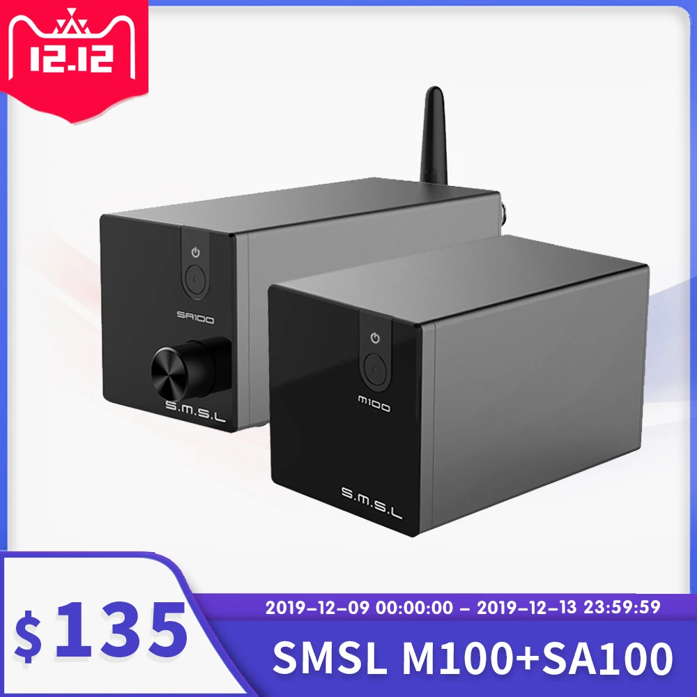SMSL SA100+ SMSL M100 Hifi Профессиональный усилитель мощности 50 Вт Bluetooth M100 USB DAC DSD512 XMOS XU208