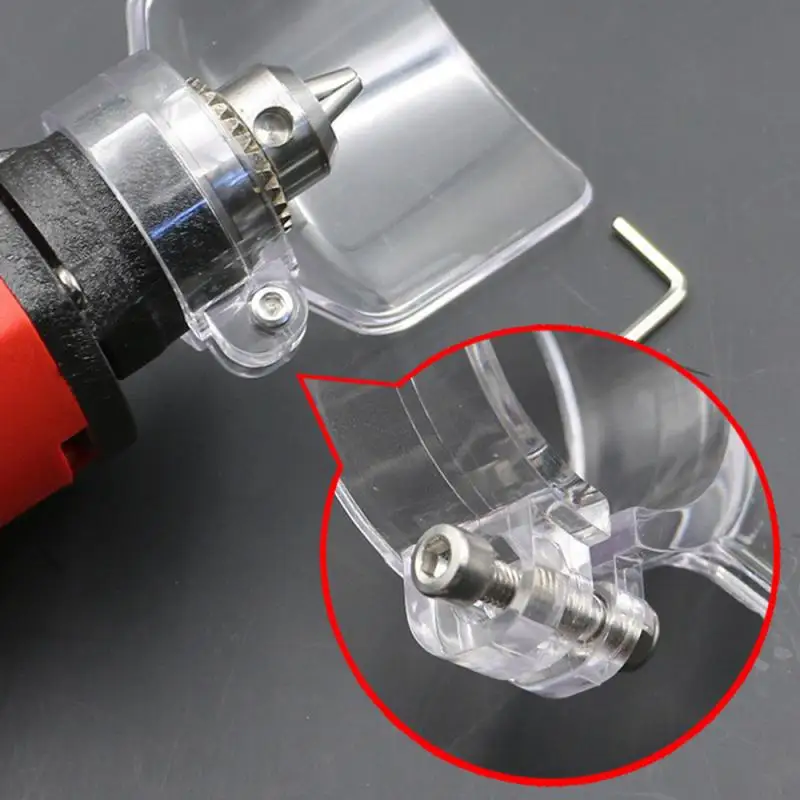 

New Electric Grinder Drill Power Tool Accessories Safety Dust-proof Splash-Proof Transparent Mini Drill Protecting Cover+HEX