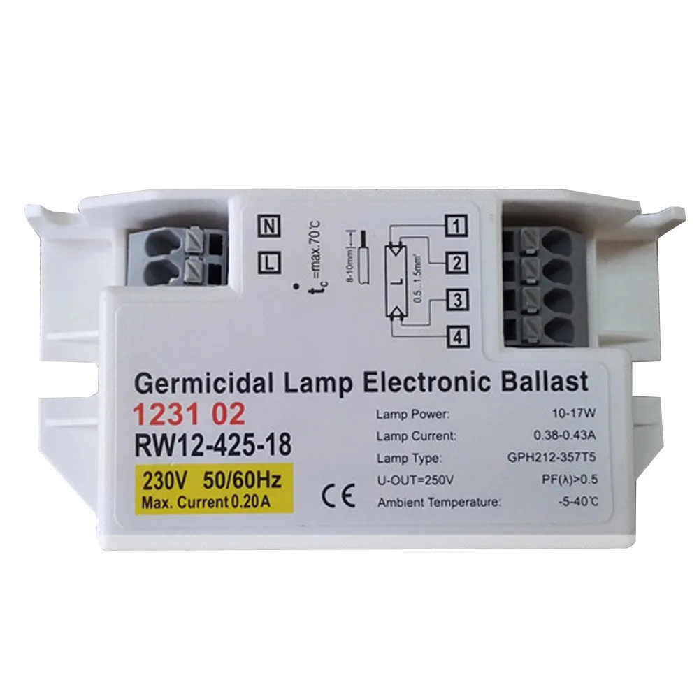 RW12 425 18 гермицидная лампа Электронный балласт 230V 15 Вт для лампы GPH212 357T5 50000 ч Время