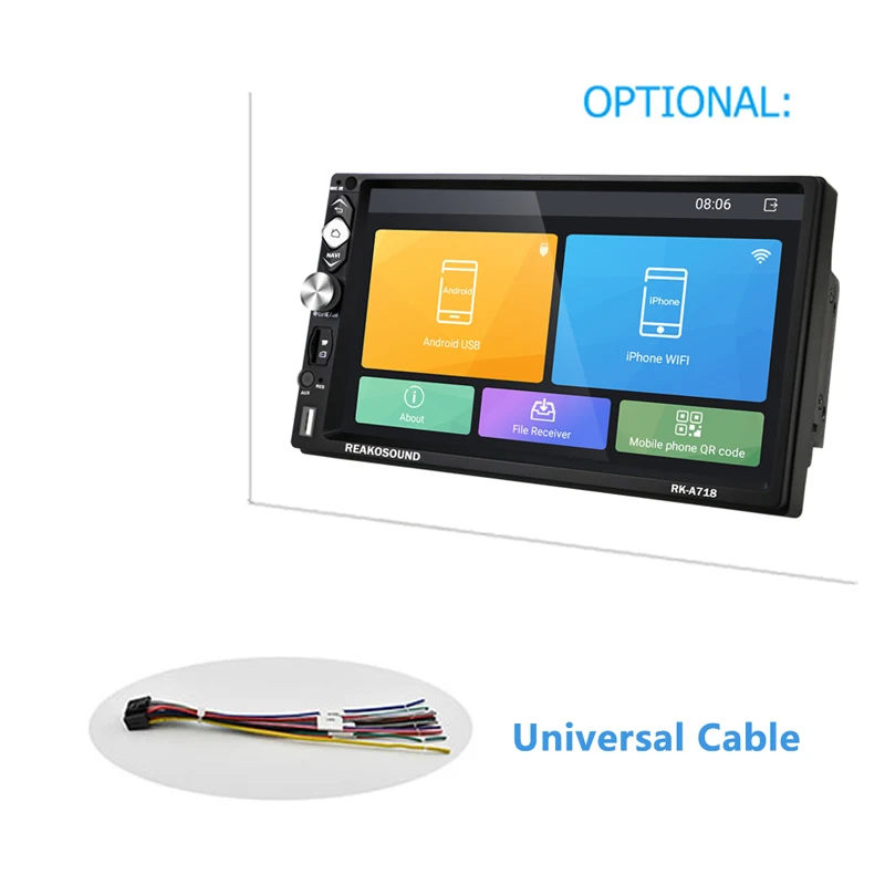 Without Rear Camera Podofo 2din Andriod автомобильный мультимедийный плеер GPS Bluetooth Wi-Fi FM MirrorLink 7 ''2Din автомобильное аудио-Радио Стерео Авторадио MP5 плеер - Цвет: Without Rear Camera