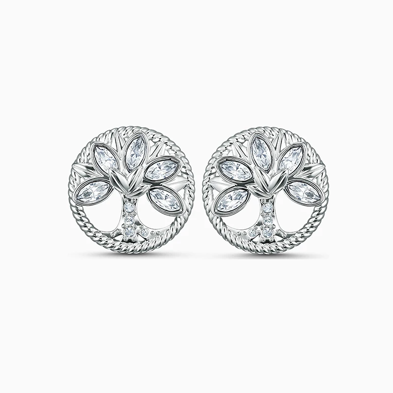 

Fashion SWA Jewelry New Symbol Tree of Life Set Charming Tree of Life Decoration Crystal Platinum Set Lady Romantic Gift