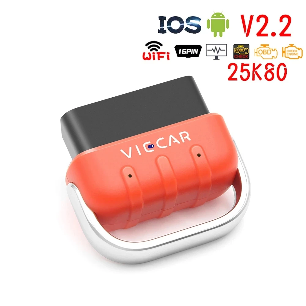 Viecar VP006 для Android/IOS wifi ELM327 V2.2 PIC18F25K80 WIFI OBD2 автомобильный диагностический инструмент - Фото №1