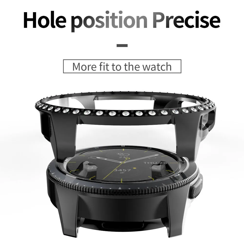 Женский чехол для часов samsung Galaxy Watch 42 мм/46 мм/активная Защитная крышка Алмазный Блестящий бампер для gear S3 рамка аксессуары