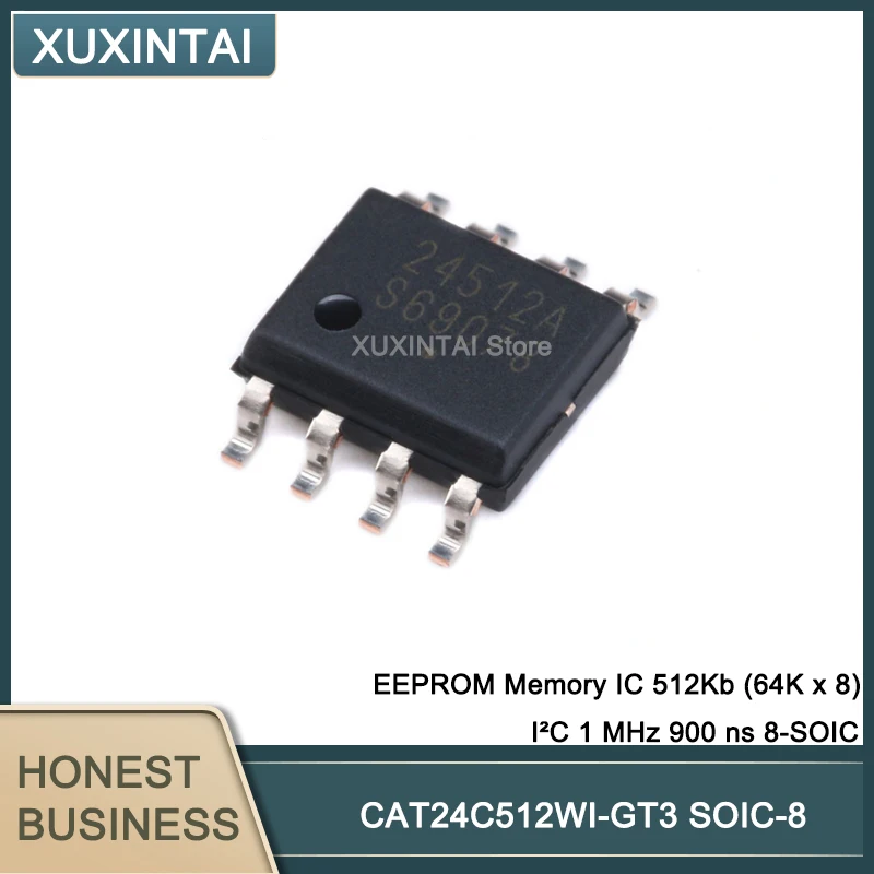

50Pcs/Lot CAT24C512WI-GT3 CAT24C512WI EEPROM Memory IC 512Kb (64K x 8) I²C 1 MHz 900 ns 8-SOIC