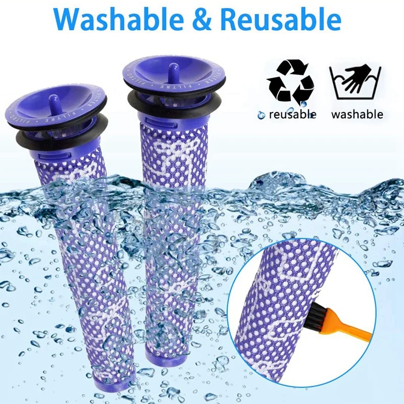 

AD-Replacement Part Kits for Dyson V6 DC62 Series Vacuum Cleaner Parts ,Brush Bar Rolling Brush&Pre Filter(185mm)