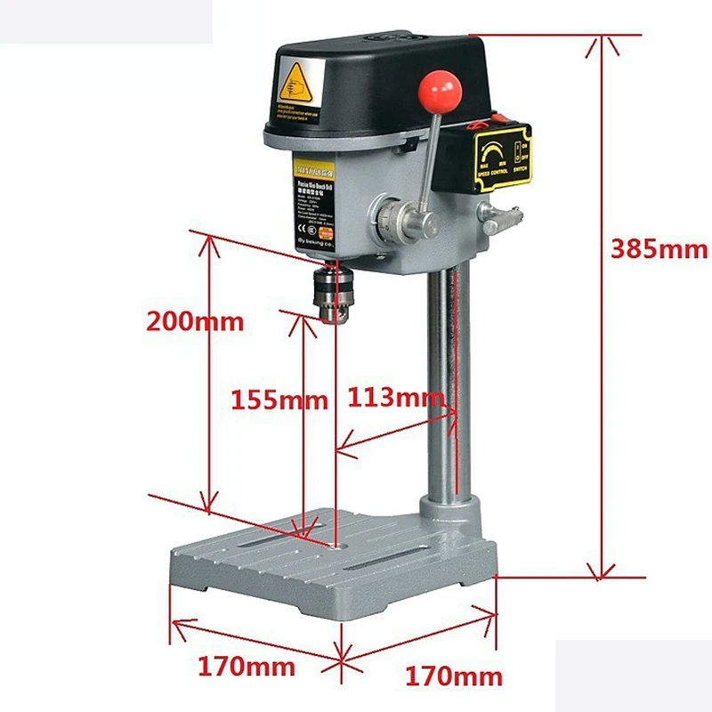 340 Вт Миниатюрный Настольный сверлильный стенд электрический станок патрон