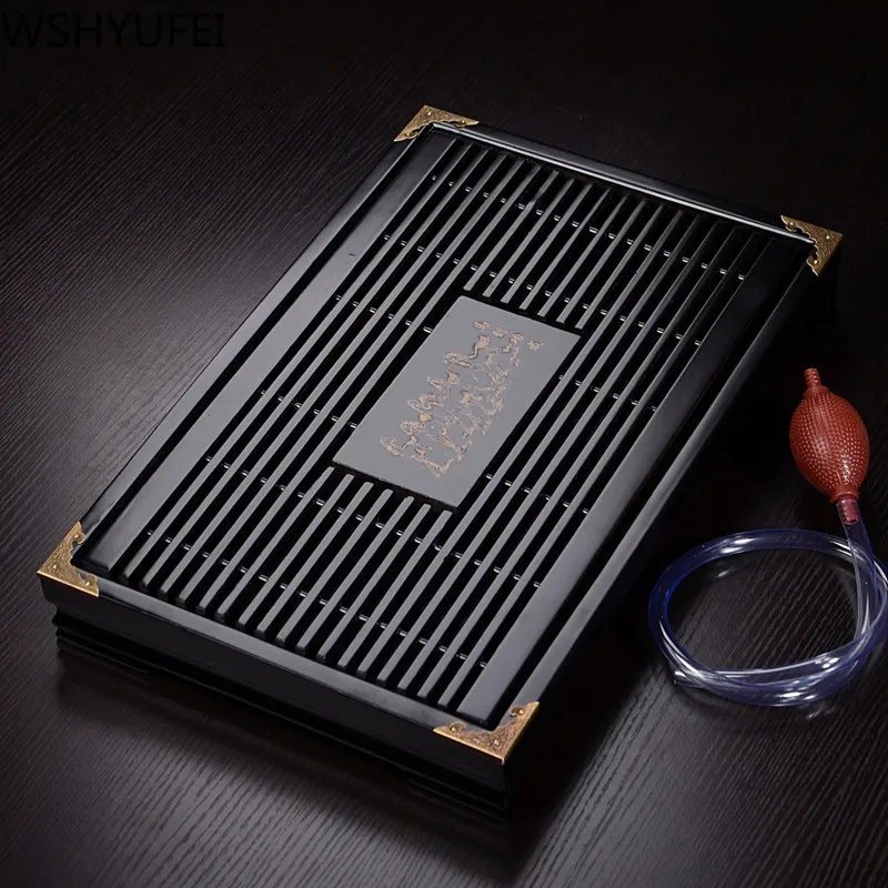 Чайный поднос из массива дерева дренажный для хранения воды чайный набор столик