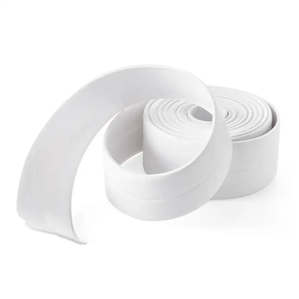 White 38mm-3.2 m Кухня Резиновая лента самоклеящаяся Водонепроницаемая плесень устойчивая резиновая уплотнительная клейкая лента для ванной комнаты Туалет стены угол - Цвет: White 38mm-3.2 m