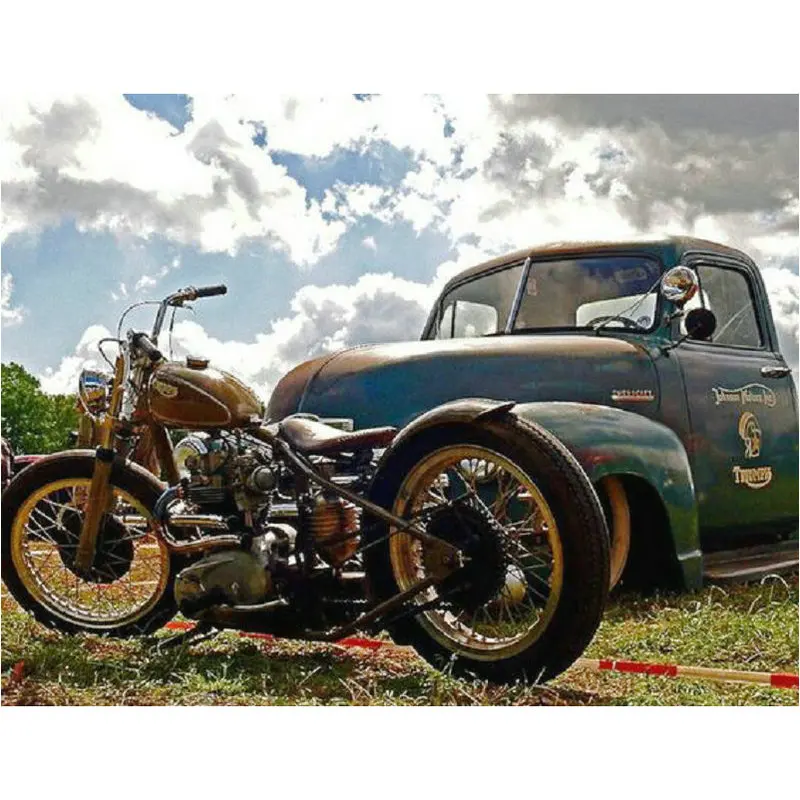 

Full-Square-Diamond-Painting-Cross-Stitch-Motorcycle-and-car-Diamond-Embroidery-landscape-pattern-rhinestone-Painting G594