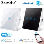 Сенсорный выключатель Szaoju ewelink с поддержкой Wi-Fi, ЕС, умный настенный выключатель света с нейтральным проводом для Alexa, Google Home, беспроводной Голосовое управление на 123 клавиши