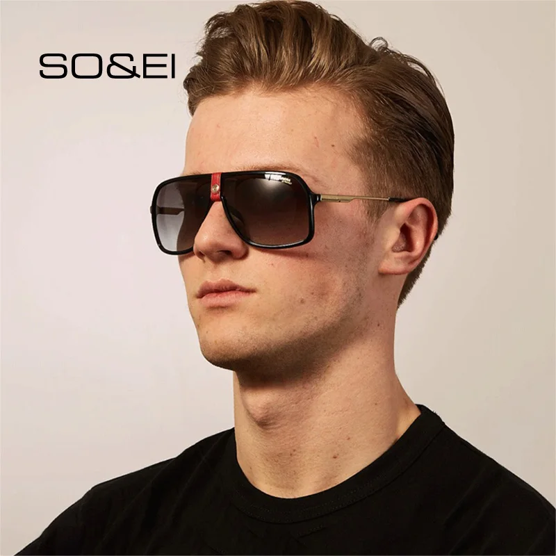 Очки солнцезащитные мужские и женские в стиле ретро с двойной перемычкой защитой