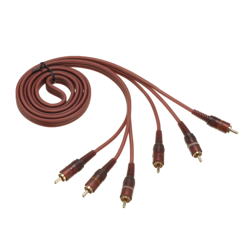 Композитный Аудио-и видеокабель штекер 3RCA/штекер 3RCA шестипроводная позолоченная