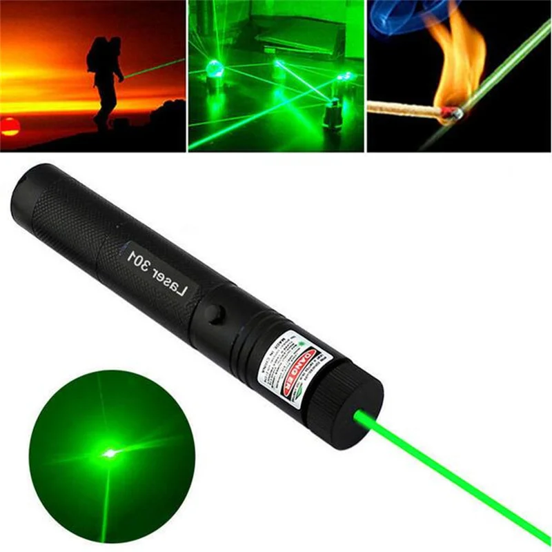 Laser Pointer Green Sight Pen Powerful Red Dot 10000m 532nm 303 Adjustable Focus For Hunting Climbing | Спорт и развлечения