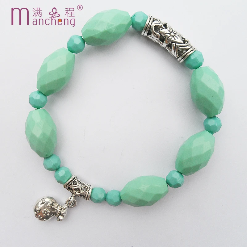 Тики щупальца многоугольник акриловый пластик синий браслет-подвеска женский