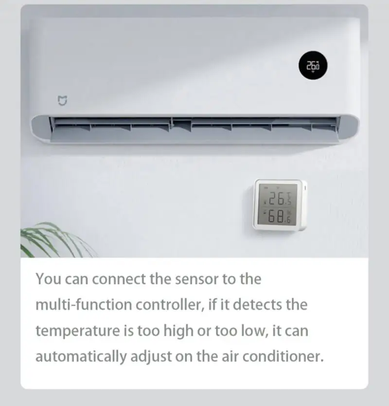 

LCD WIFI Temperature And Humidity Sensor Intelligent Linkage Temperature And Humidity Abnormal Sensor Support Alexa, Google Home