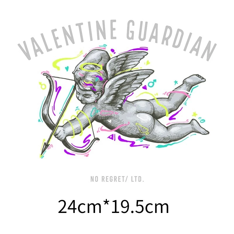 

Iron Sticker Cupid Angel Patches For Dress Heat Transfers Stickers A-level Washable Iron-on Kids Clothes Patches Appliques Coats