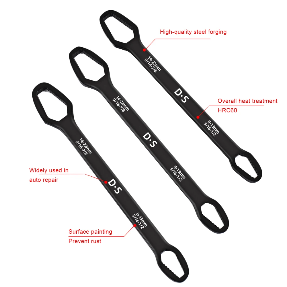 

Universal Wrench Double-Headed Self-Tightening Double End Wrench 8-22mm Key Set Screw Nuts Wrenches Repair repair tool